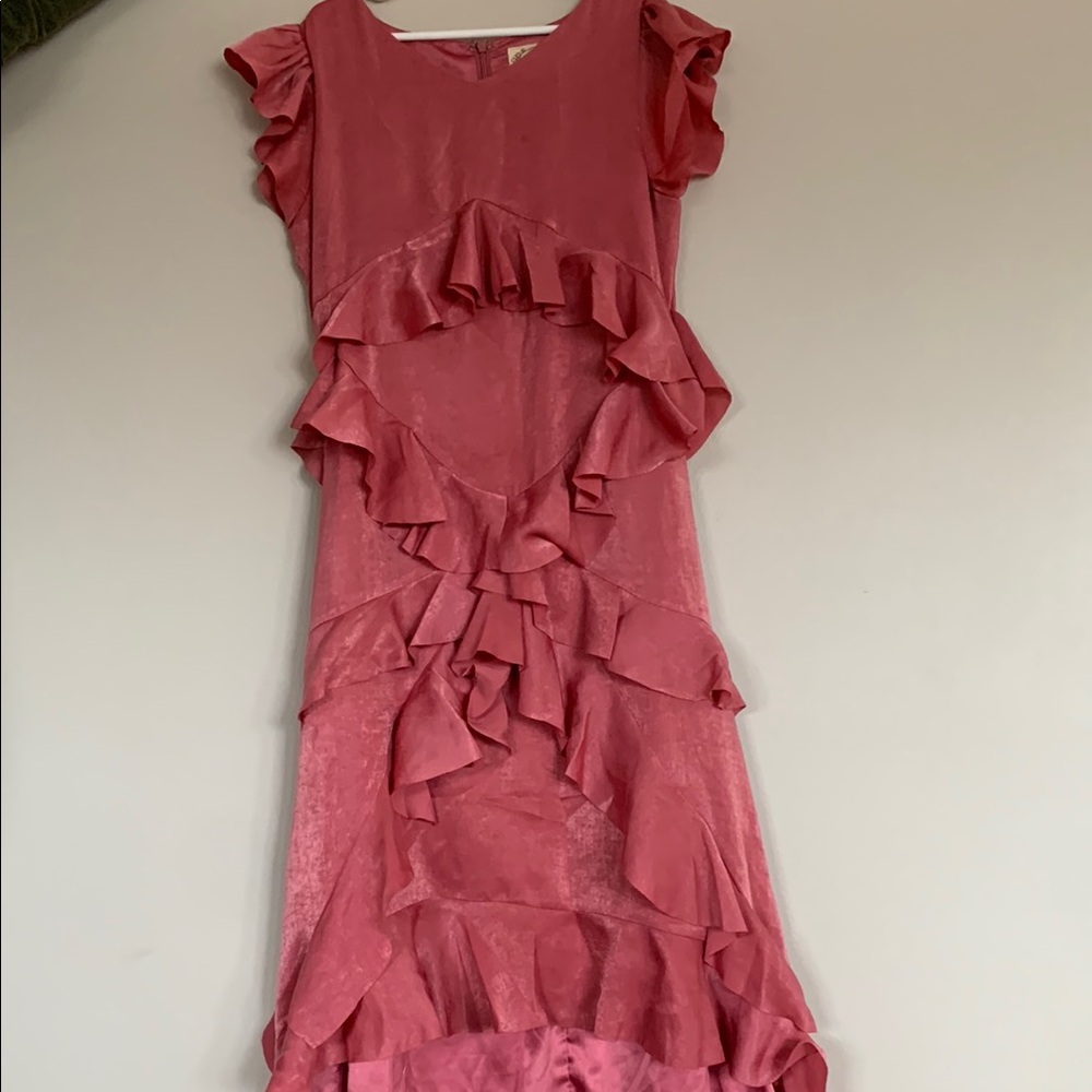 Joyfolie Mia Joy Chic Pink Ruffle Dress size 14